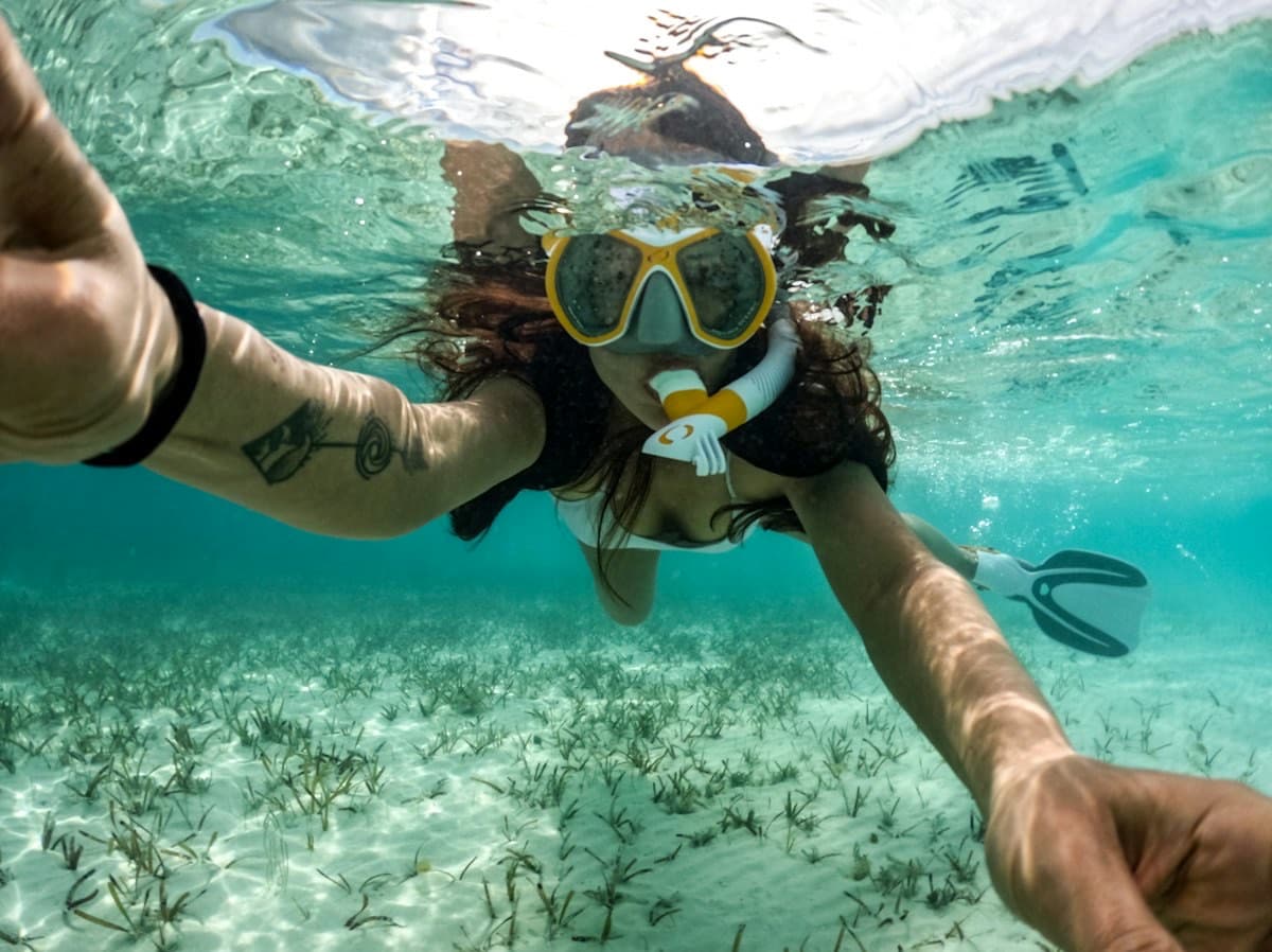 Sample photo: snorkelling in clear blue water